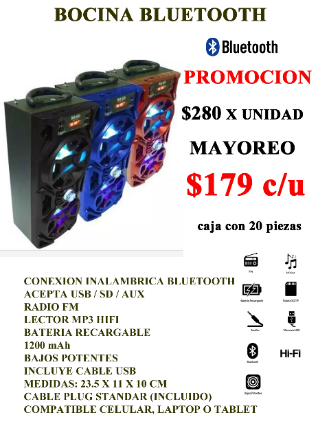 promocion bocina bluetooth
